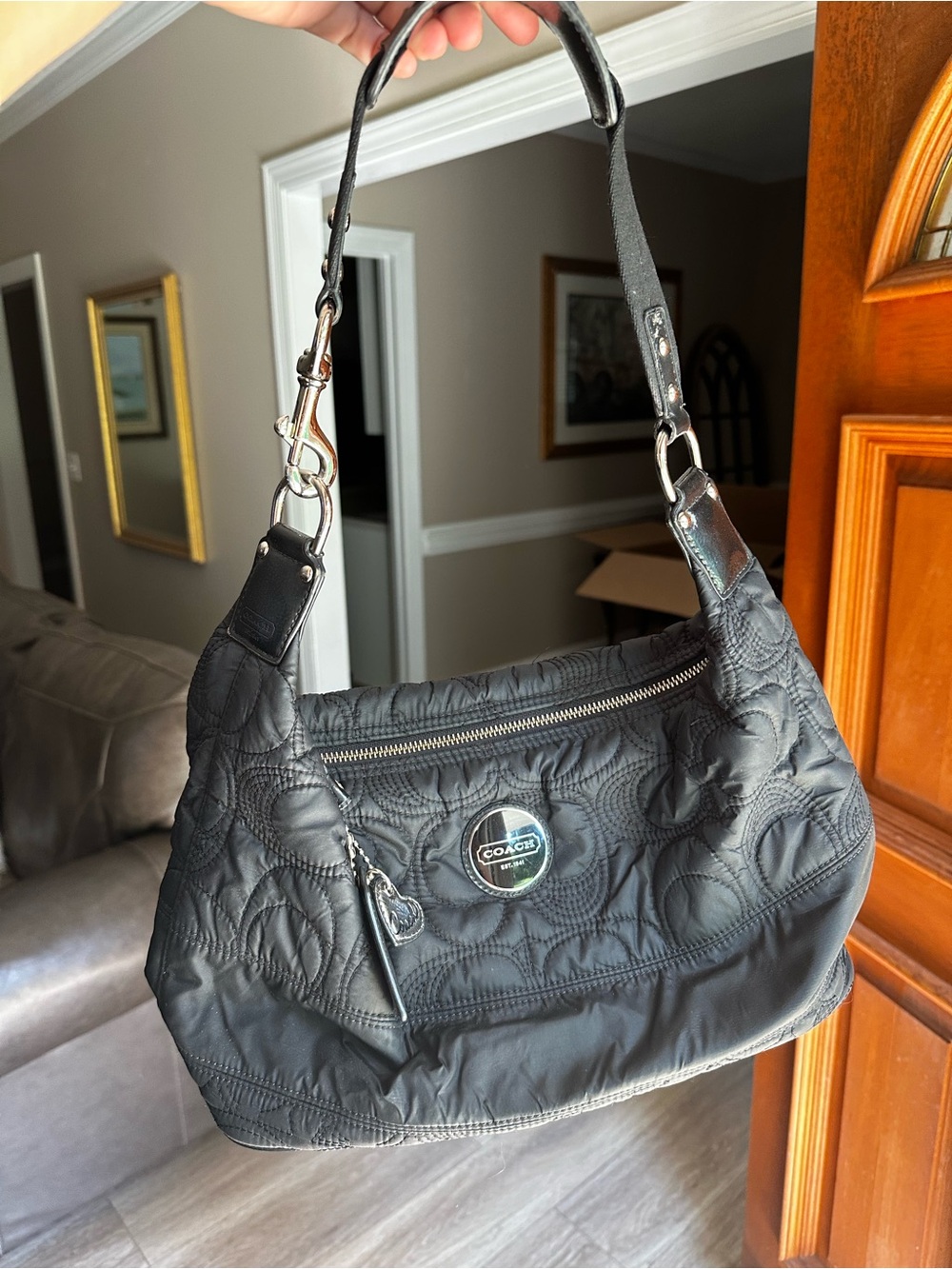 Coach Black Quilted Shoulder Bag